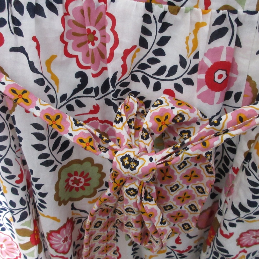 Boden Dress 10R Floral Boho Belted Cotton Colorful Balloon Sleeve Mod Cottage - Picture 12 of 12